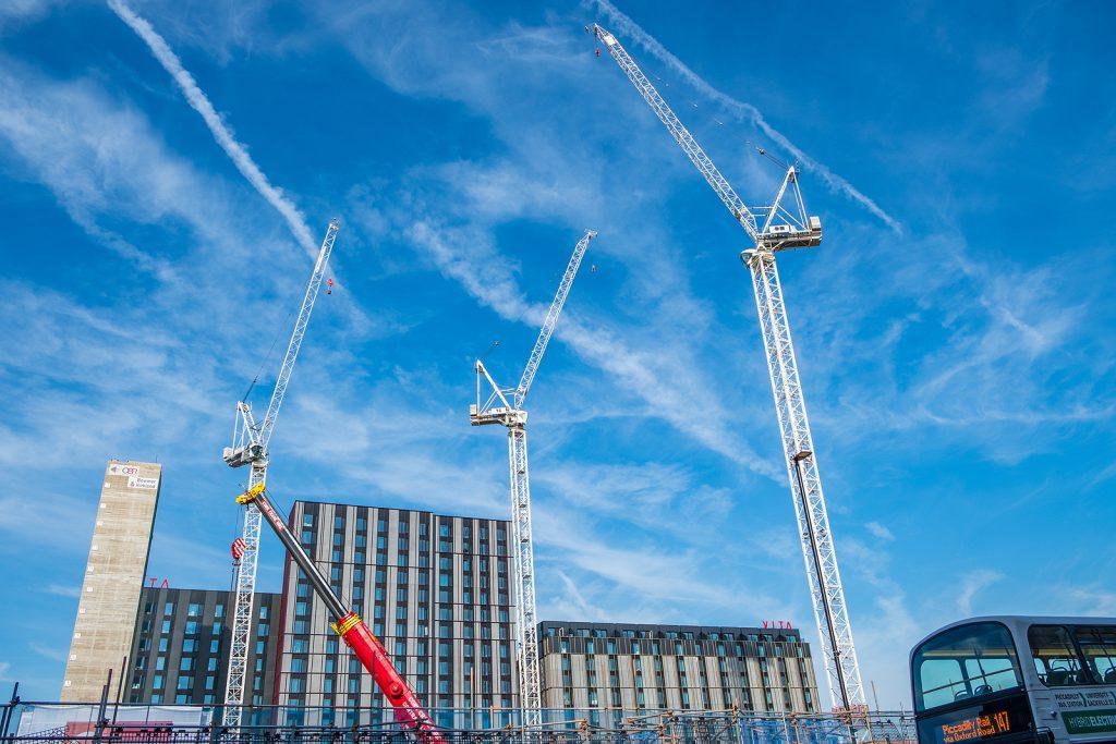 construction equipment - Cranes at construction works