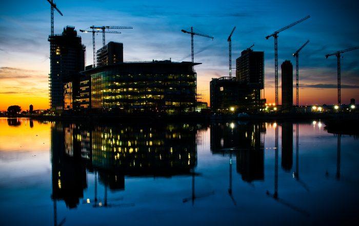 construction equipment - designed modern corporate buildings