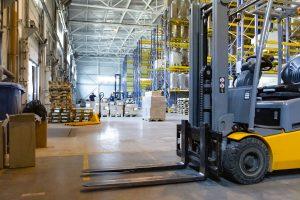 plant machinery - warehouse with forklifts