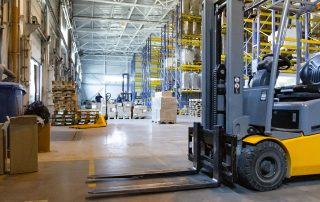 plant machinery - warehouse with forklifts